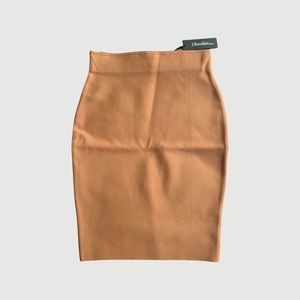NanaMacs Burnt Orange Bandage Bodycon Pencil Skirt